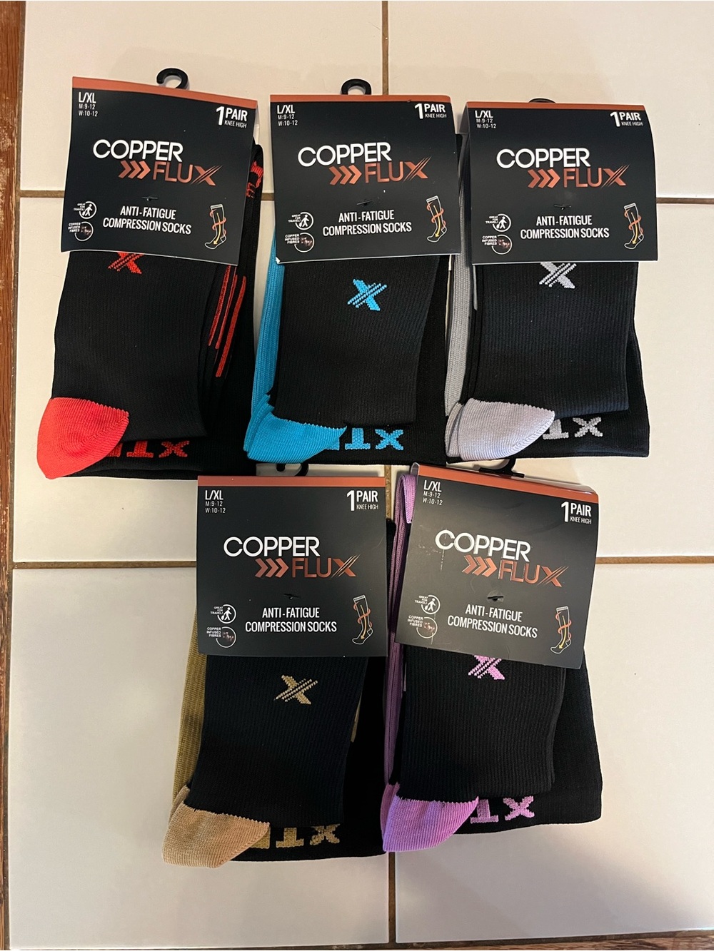 Copper Flux Anti-Fatigue Compression Socks. Unisex.